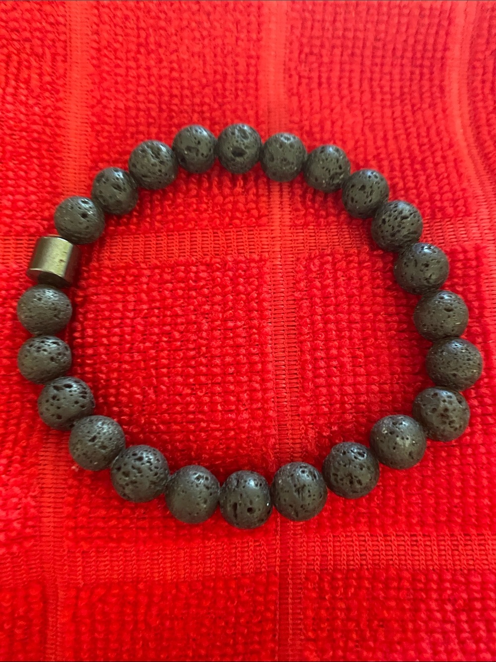 1- Black Lava Stone Stretch Bracelet